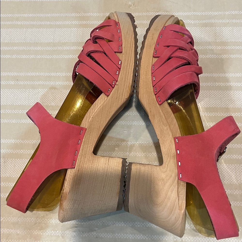 Lotta From Stockholm Pink Leather and Wood Sandals size 40 (9 US) - Picture 5 of 9